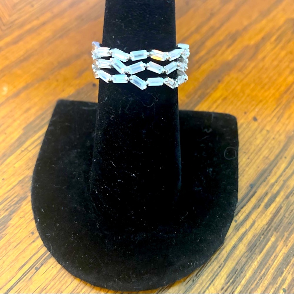 Elegant Sterling Silver CZ ring